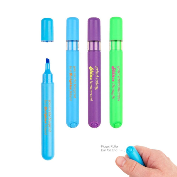 Fidget Spin Highlighter Set - Blue, Green, Purple