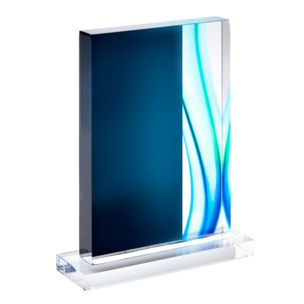 Acrylic Art Deco Trophy in Blue Wave - Medium