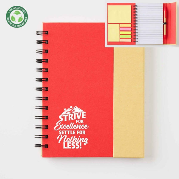 All-in-One Eco Journal w/ Sticky Notes & Pen - Excellence