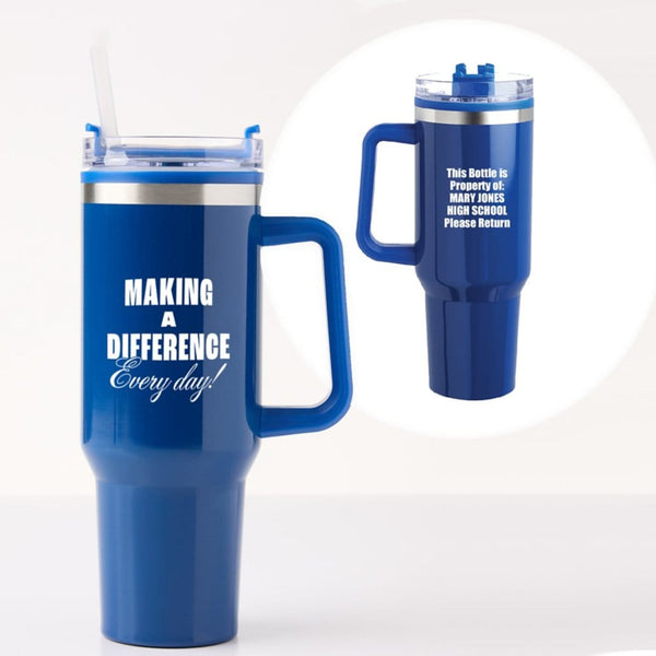 Custom: 40 oz Mega Mug Travel Tumbler - Difference