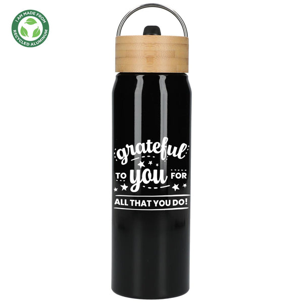 26 oz Eco-Friendly Bamboo Lid Bottle - Grateful