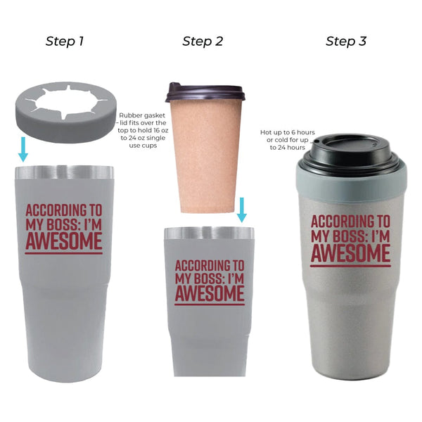 Versatile 30 oz Cup Combo Tumbler - Awesome