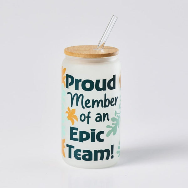 Retro Recognition Frosted Glass Tumbler - Epic Team