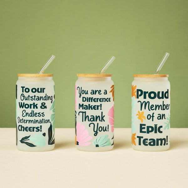 Retro Recognition Frosted Glass Tumbler - Epic Team