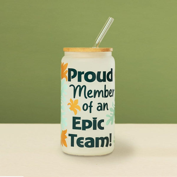 Retro Recognition Frosted Glass Tumbler - Epic Team