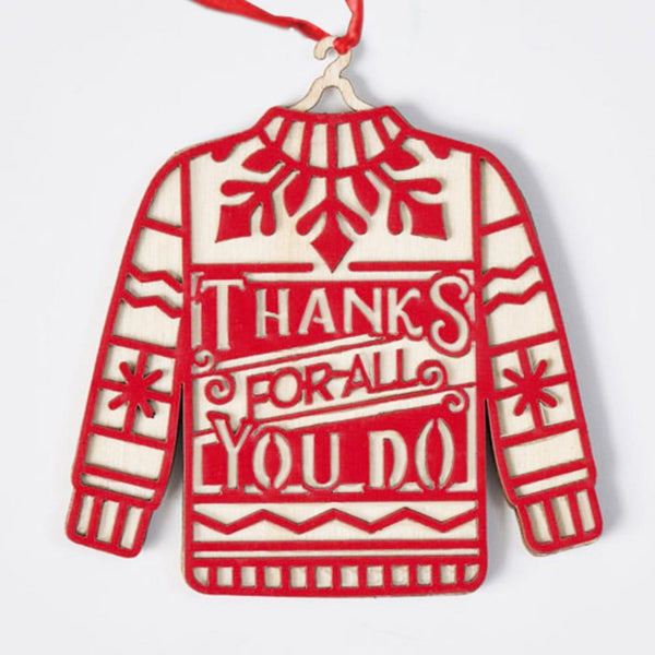 Charming (Not) Ugly Sweater Ornament - Thanks!