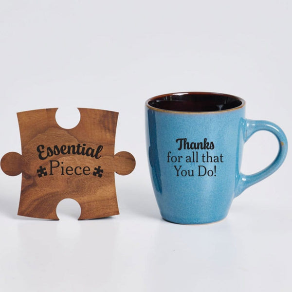 Essential Piece Mug & Puzzle Coaster Gift Set - Thanks