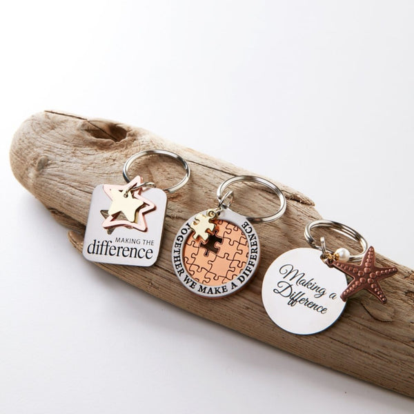 Charming Copper Keychain - Starfish: Making a Difference