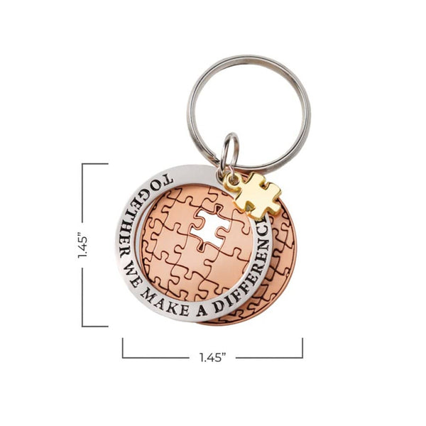 Charming Copper Keychain - Together We Make a Difference