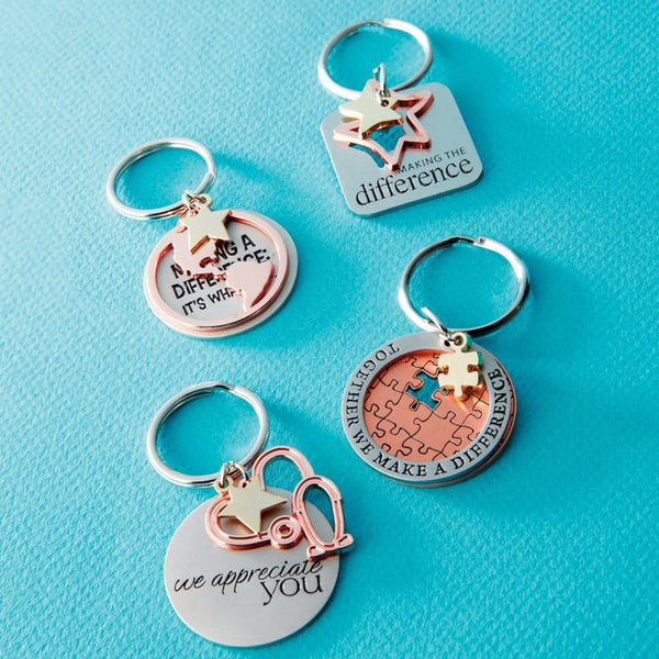 Charming Copper Keychain - Together We Make a Difference