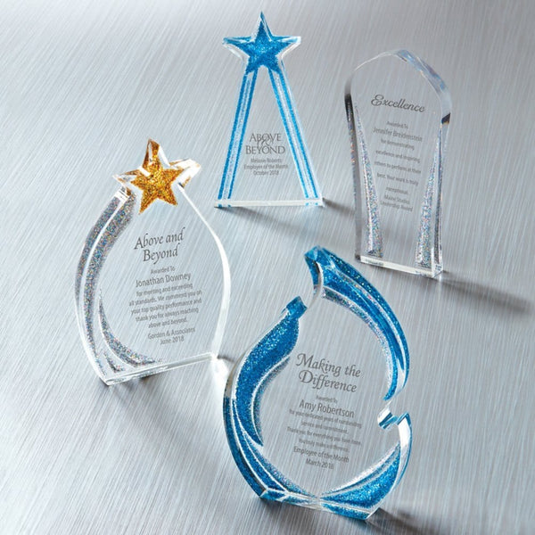 Shimmering Acrylic Award - Star Flame