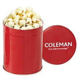 Add Your Logo:  Gourmet Popcorn Tin