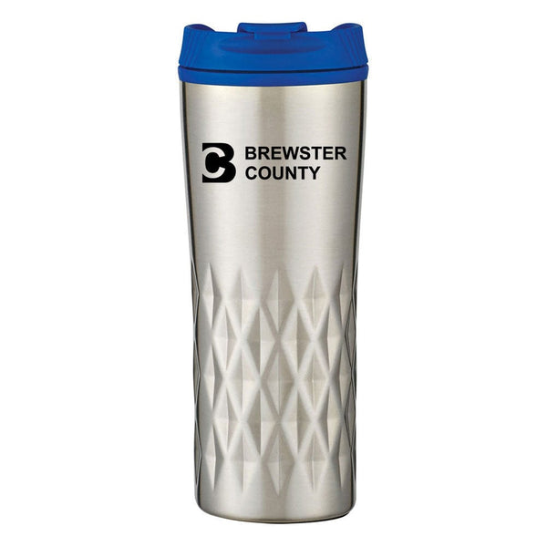 Add Your Logo: Textured Stainless Steel Travel Mug