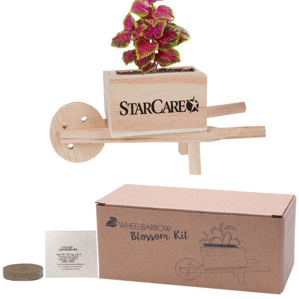 Add Your Logo: Wooden Wheel Barrow Blossom Kit