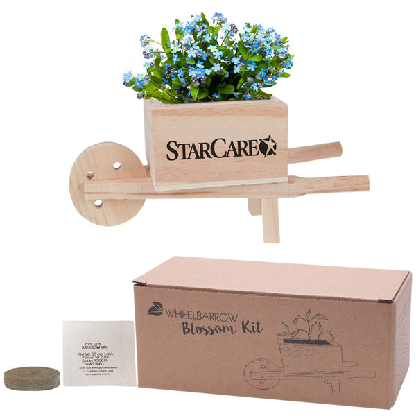 Add Your Logo: Wooden Wheel Barrow Blossom Kit