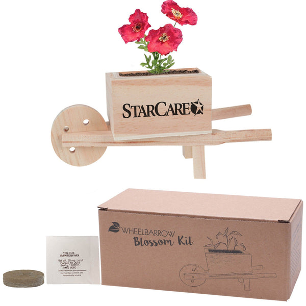 Add Your Logo: Wooden Wheel Barrow Blossom Kit