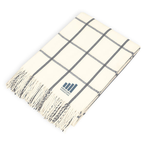 Add Your Logo: Fringed Throw Blanket