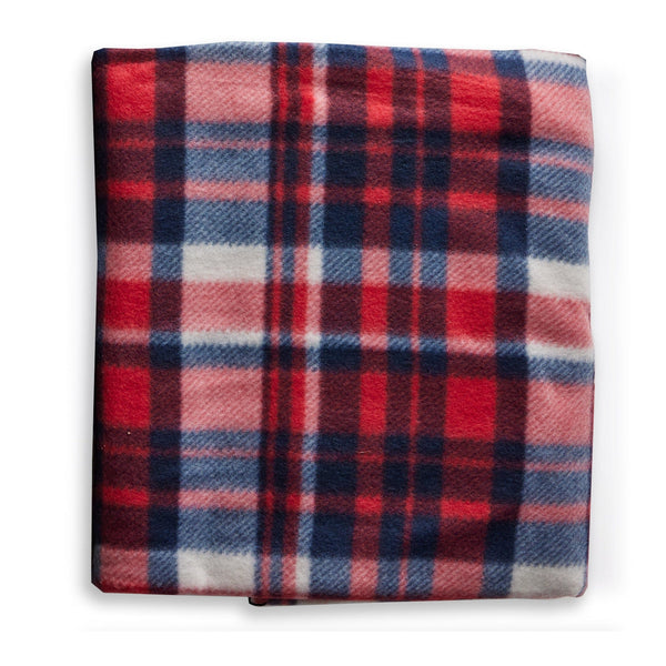 Add Your Logo: Plaid Fleece Travel Blanket