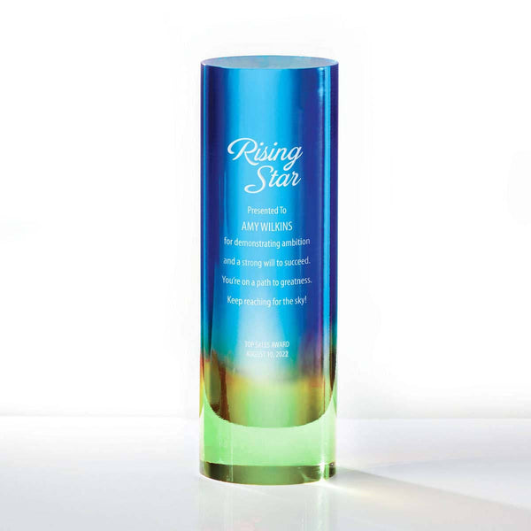 Bold Success Acrylic Cylinder Trophy - Blue