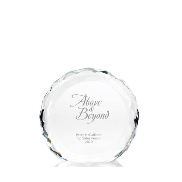 Beveled Round Crystal Trophy Collection: Circle