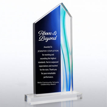 Acrylic Art Deco Trophy in Blue Wave – Baudville