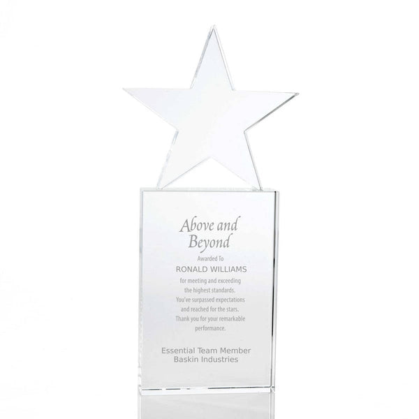 Crystal Trophy - Star - Large