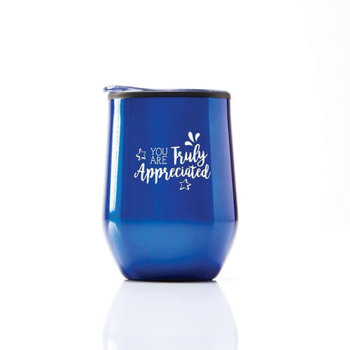 Sustainable Corporate Gift Tumbler with Lid | Cheers! Wine Tumbler - Cheers to You | Baudville