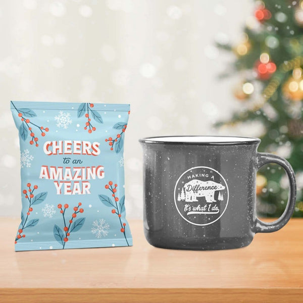 Cup of Cheer Hot Cocoa and Mug Gift Set  – Making a Difference (Gray)