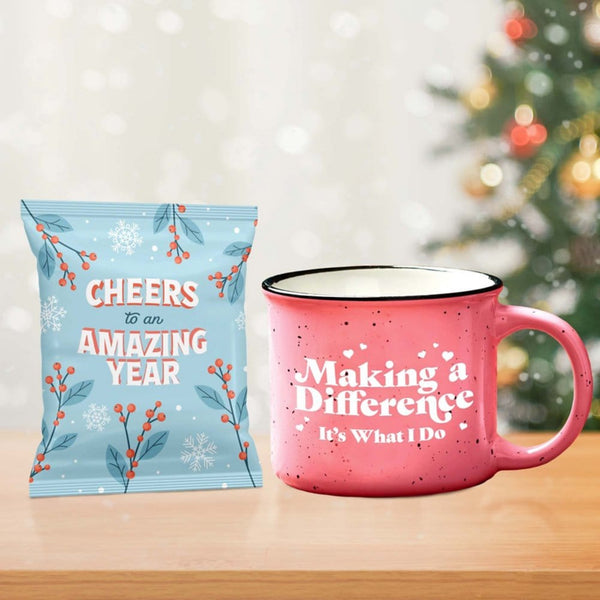 Cup of Cheer Hot Cocoa and Mug Gift Set - Making a Difference (Pink)